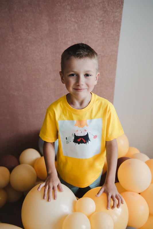 T-krekls KĀJĀM GAISĀ (dzeltens)